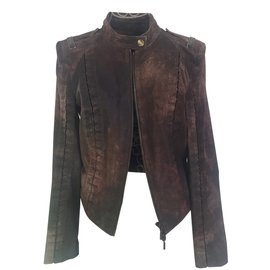 Plein Sud Veste cuir Marron