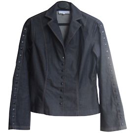 Anne Fontaine Grey Cotton Denim Jacket Grey