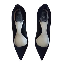 Dior-Suede Calfskin Pumps-Black