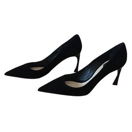 Dior-Suede Calfskin Pumps-Black