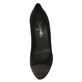 Chanel Heels Dark Grey Leather Dark grey