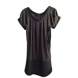 American Retro Kleid Grau Wolle Grau