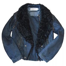 See by Chloé Denim fur jacket Blue