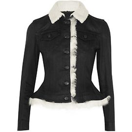 burberry britt shearlig denim jacket Black