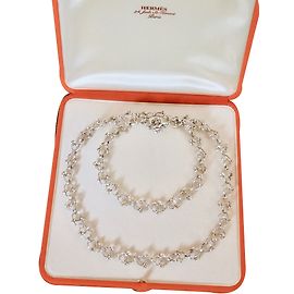 Hermès Long necklace Silvery