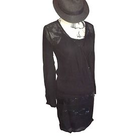 Ikks Black Viscose Dress Black