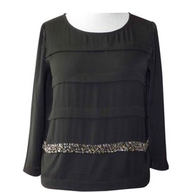 Pablo De Gerard Darel Pablo by Gérard Darel Black Polyester Top Size 40 Black