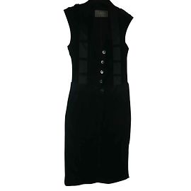 Vestido Alexander McQueen de algodón negro efecto terciopelo Negro
