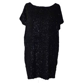 American Retro Kleid aus schwarzer Seide Schwarz