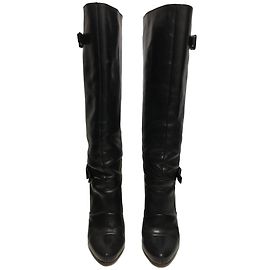 Bottes Louis Vuitton en cuir noir taille 38,5 Noir