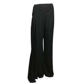 Chanel-pantalones de seda-Negro