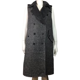 Max Mara-Cappotto senza maniche-Grigio