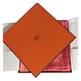 Hermès-Silk scarf-Pink