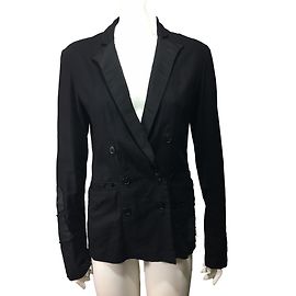 Greg Lauren Patchwork DB Tux Jacke Schwarz Leinen Schwarz