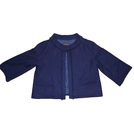 Apostrophe Blue Cotton Jacket Size 44 Blue
