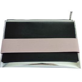 Givenchy Leather Clutch Bag Silver Black and Pink Silvery