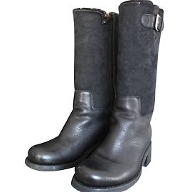 Free Lance Geromino black leather boots size 36 Black