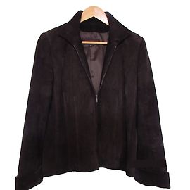 Veste Apostrophe en chèvre velours marron Marron