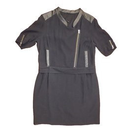 Ikks Black Viscose Dress Size 42 Black