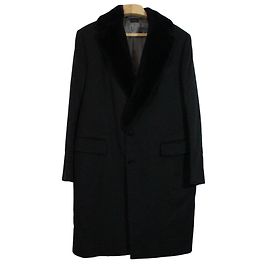 Ermenegildo Zegna Abrigo de cachemira de cuello de visón Negro
