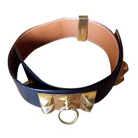 Hermès Collier de Chien Belt Black Leather Black