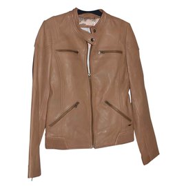 Ikks Lederjacke Hellbraun
