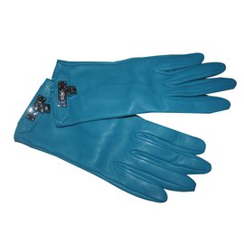 Hermès-Gloves-Blue