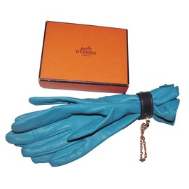 Hermès-Gloves-Blue