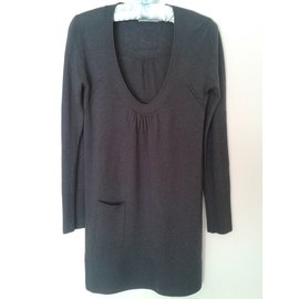 Autre Marque Entracte Strickpullover Tunika Wolle Kaschmir Grau Grau