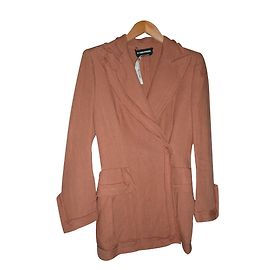 Sonia Rykiel Cross Jacket Brown Linen Size 38 Brown