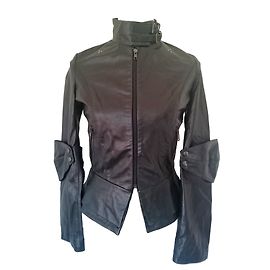 Jc De Castelbajac Lederjacke Schwarz
