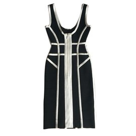 Herve Leger-Vestido Herve Leger-Negro,Beige