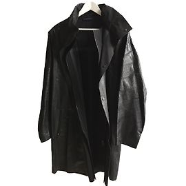 Lanvin snakeskin coat Black