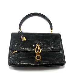 Loewe-SU-BLI-ME  PALOMA CROC BAG-Black