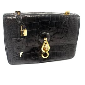 Loewe-SU-BLI-ME  PALOMA CROC BAG-Black