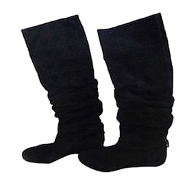 Dior Black Leather Boots Size 40 Black