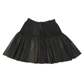 Fendi-Leather Skirt-Black