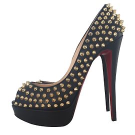 Christian Louboutin Lady Peep Spikes Schwarz