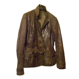 Autre Marque Dior Galliano Lederjacke Khaki Khaki