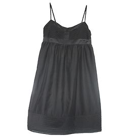 Vestito nero Les Petites in seta e cotone vita impero Nero