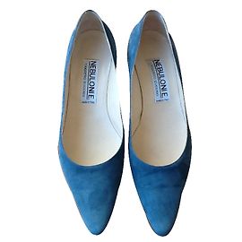 Autre Marque Nebuloni Heels Blue Deerskin 38.5 Blue