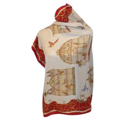 Lancel Bufanda de seda Roja