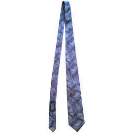 Vivienne Westwood-Corbata de seda gris azulada-Azul