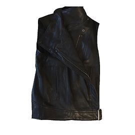 Helmut Lang ärmellose Lederweste Schwarz