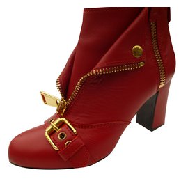 Moschino-Botas de tornozelo-Vermelho