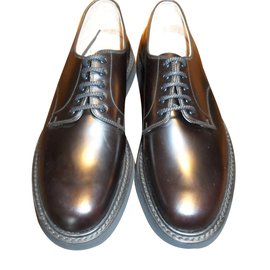 Church's-Mens ebony brown plain leather lace up shoes-Brown