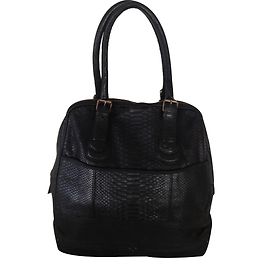 Borsa Jerome Dreyfuss Jules in pelle di serpente nera Nero