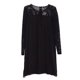 One Step Schwarzes Seidenkleid Größe 40 Schwarz