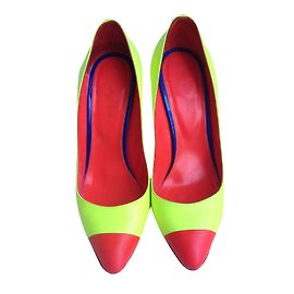 Sergio Rossi Yellow Leather Heels Yellow