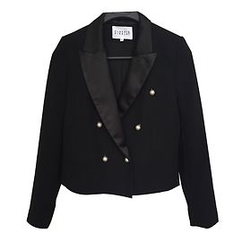 Claudie Pierlot Veste smoking bouton perles Noir